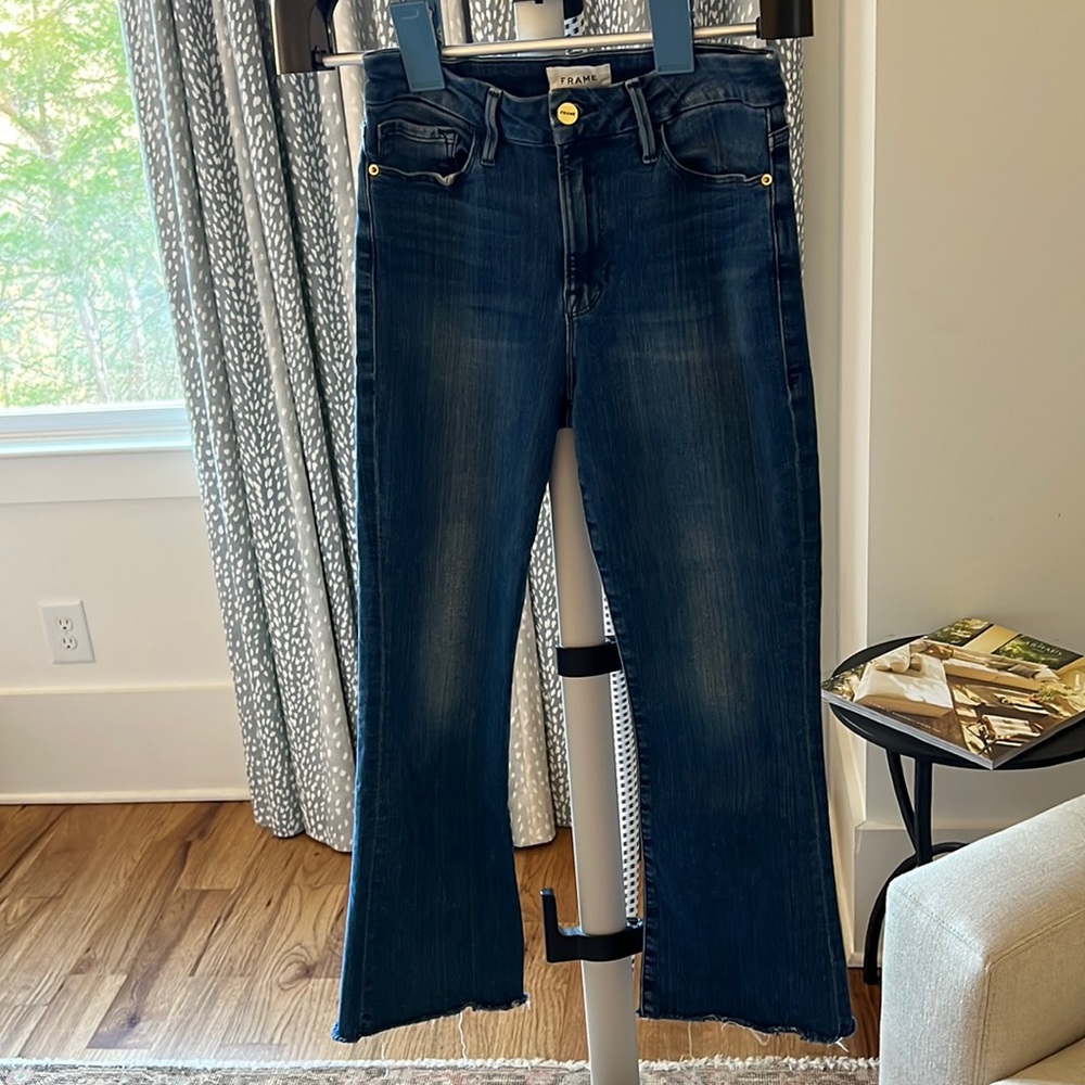Frame cropped bootcut denim sz28